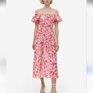 H&M Off The Shoulder Midi Dress Size L